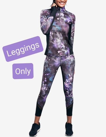 Ideology 7/8 Leggings Purple Floral Print S - Picture 2 of 14
